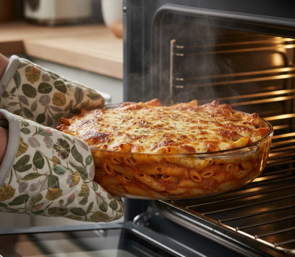 Cheesy Baked Ziti in Vodka Sauce